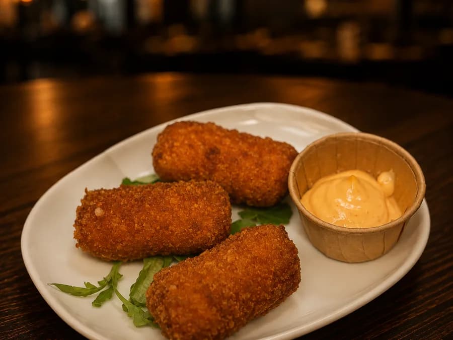 Argentijnse Chorizo Kroketjes — Chorizokroketjes met srirachamayonaise, bij By Castro in Meerssen